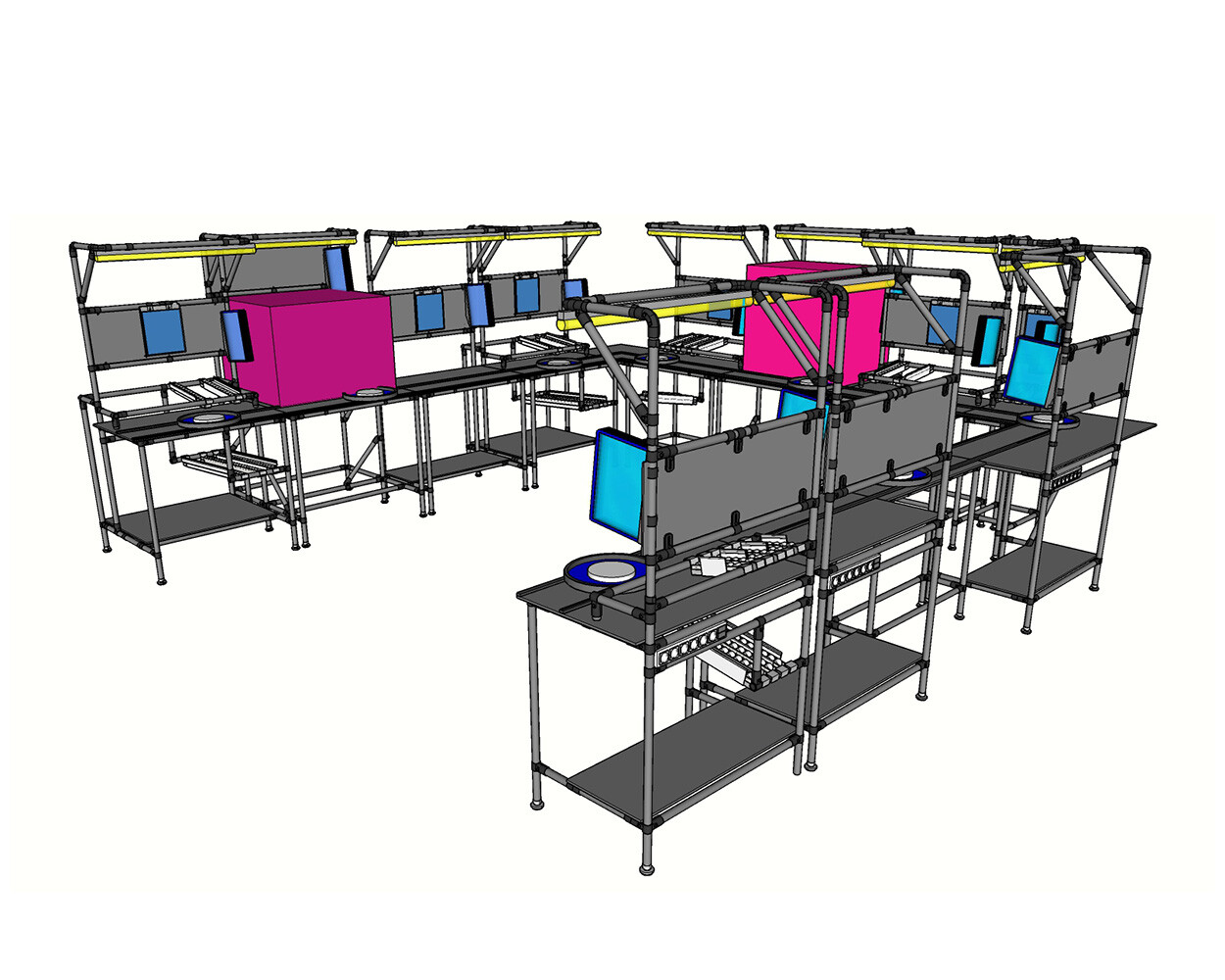 Intralogistics assembly line - U-cell