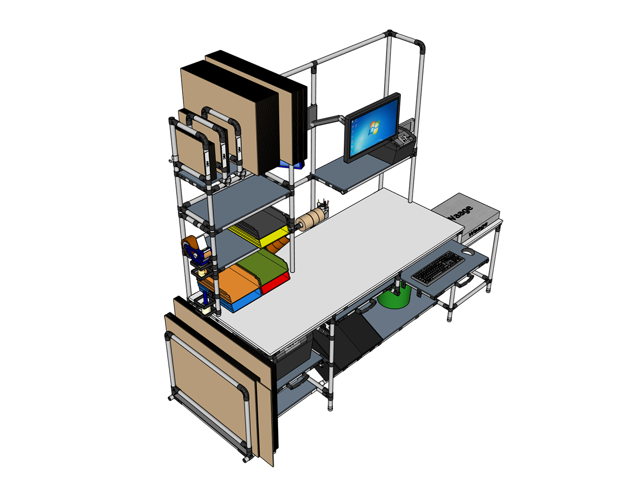 Packing table solution for intralogistics - example 3