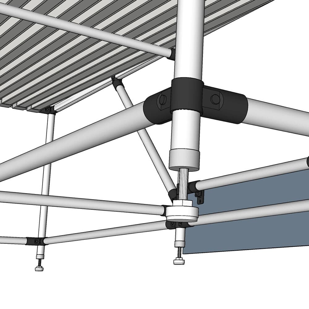 Arbeitsplatzsystem Industrie: Packplatzlösung - Ansicht Höhenverstellung
