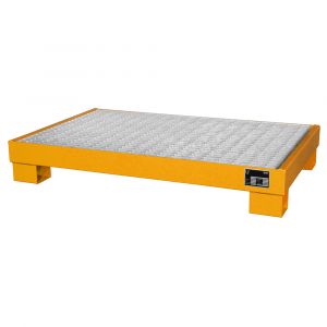 Auffangwanne lackiert mit Gitterrost, Lagerung von max. 6 x 60-l-Fässer