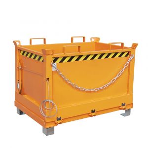 Klappbodenbehälter für Stapler und Kran, Inhalt 0,50 m³, Tragfähigkeit 1000 kg, lackiert