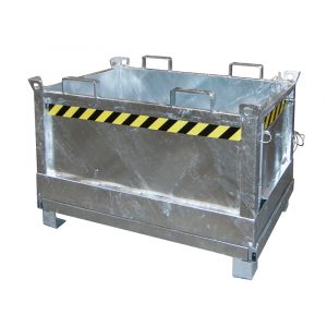 Klappbodenbehälter für Stapler und Kran, Inhalt 0,50 m³, Tragfähigkeit 1000 kg, verzinkt