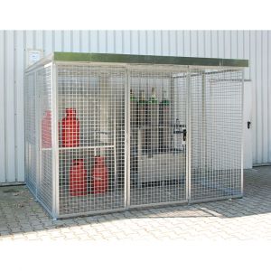 Gasflaschen-Container mit Dach für max. 104 Gasflaschen Ø 220 mm