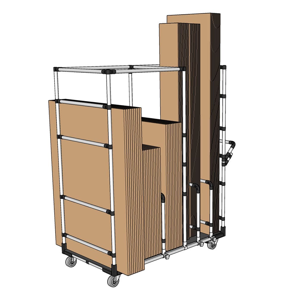 Arbeitsplatzsystem Industrie: Packplatzlösung - Ansicht Kommwagen